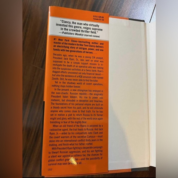 Command Authority - hardcover thriller by Tom Clancy - Picture 4 of 4